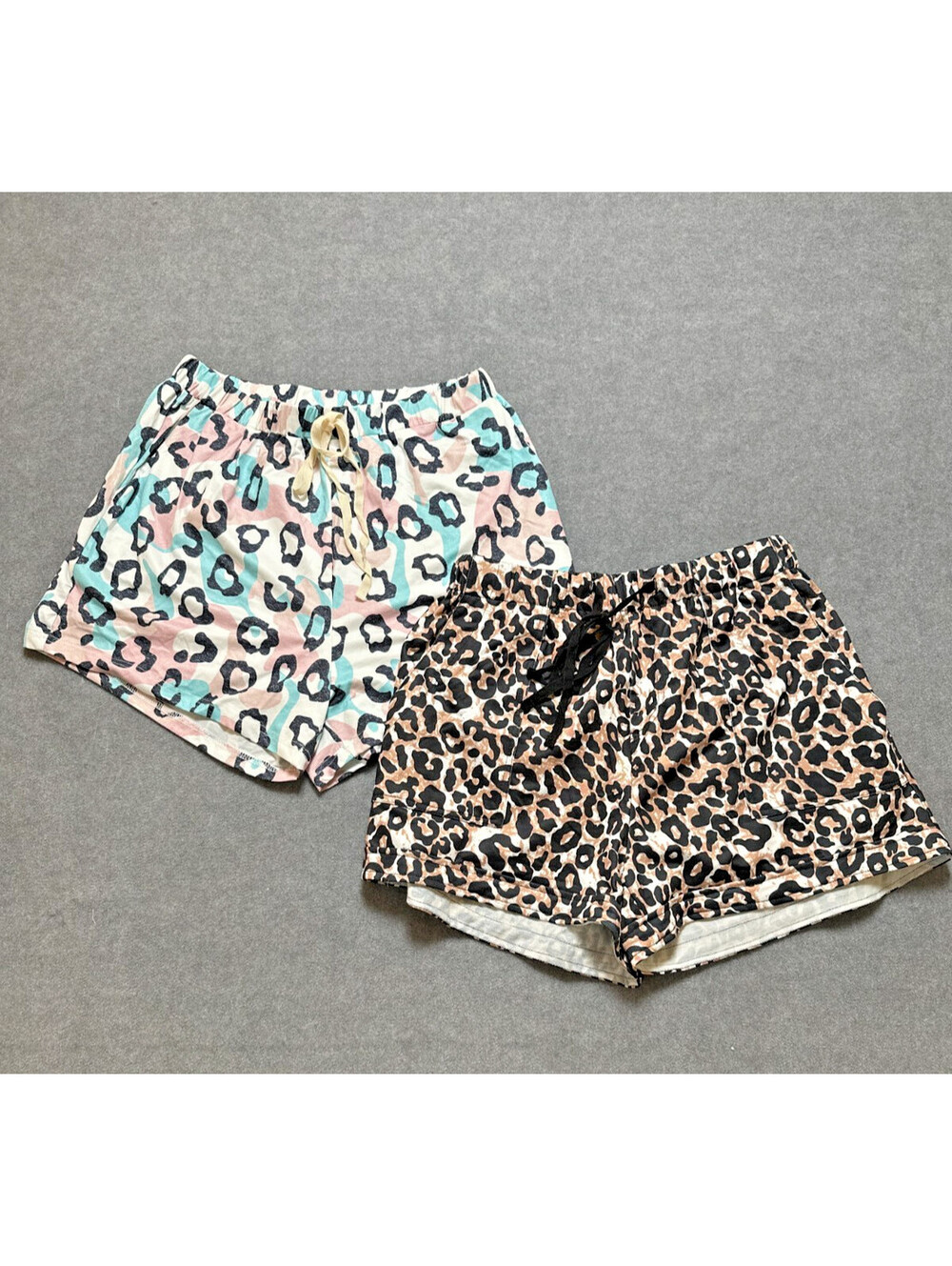 Women’s Leopard Print Lounge Sleep Shorts Lot Size Medium Pajama